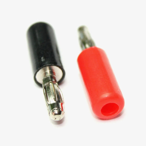 4mm Banana Connectors - 4 Pack (Red & Black, Male & Female) For Electronics