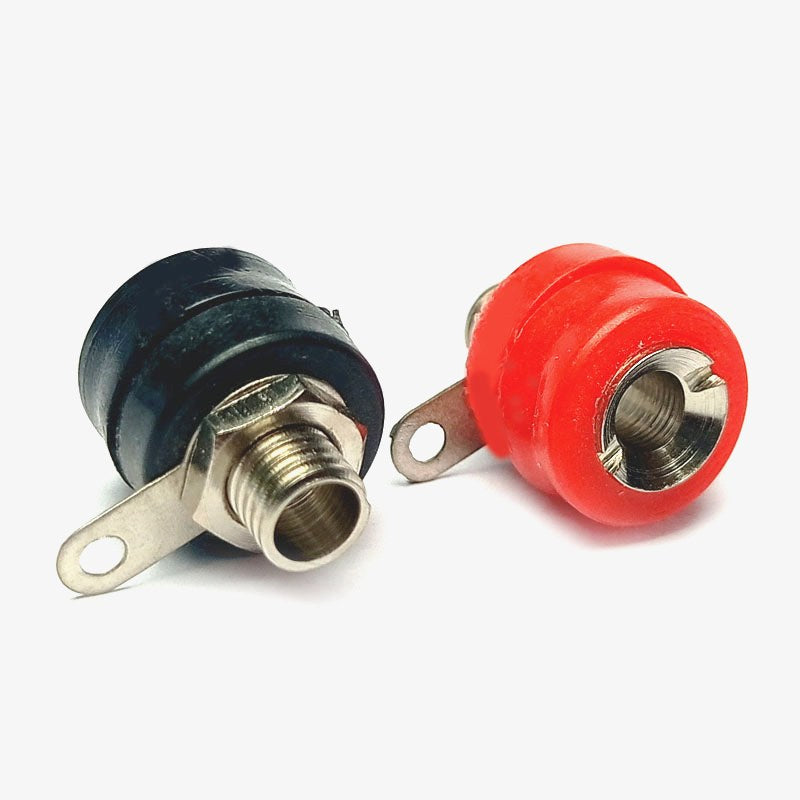 Banana Plug 4mm Female Socket Connector (Red & Black Pair)