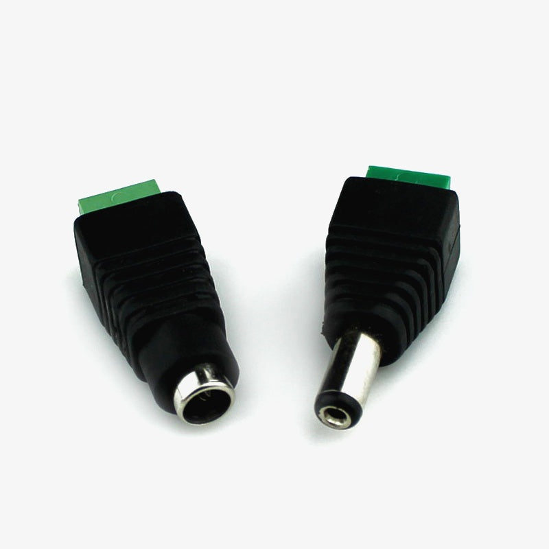 1 Pair Male + Female CCTV Cameras 2.1mm x 5.5mm DC Plug – QuartzComponents