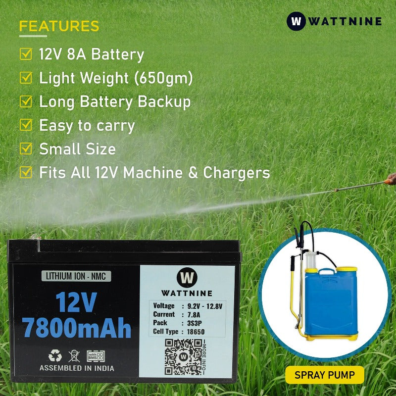 spray pump battery features