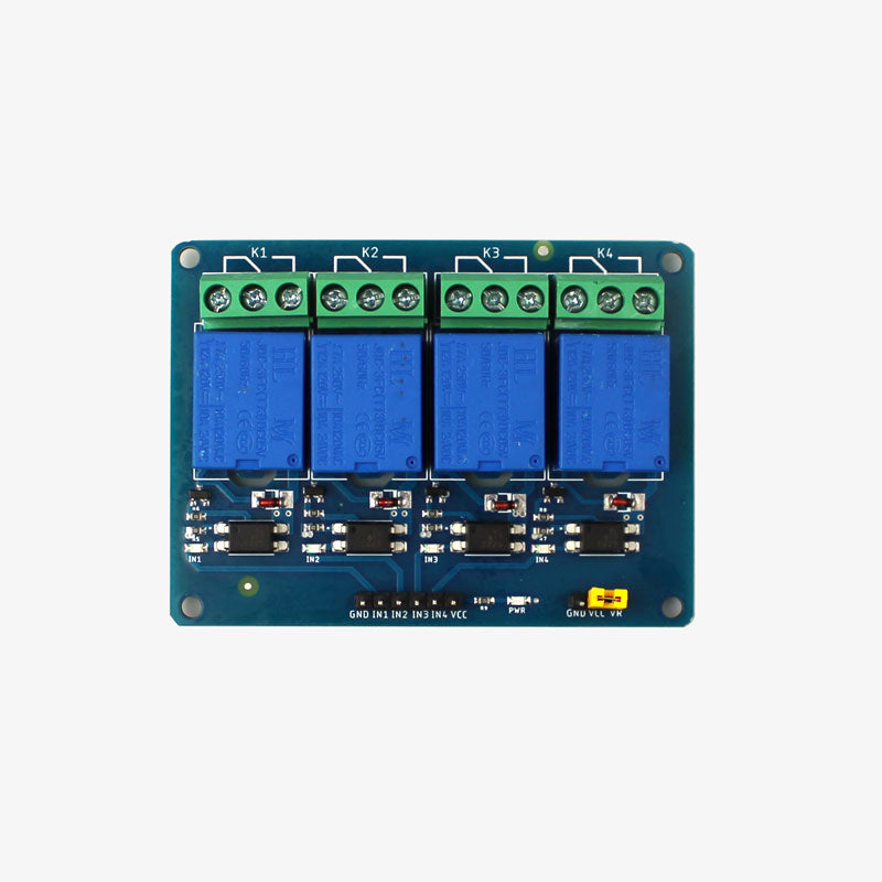 Buy 5V/3.3V 10A Four Channel Relay Module Online – QuartzComponents