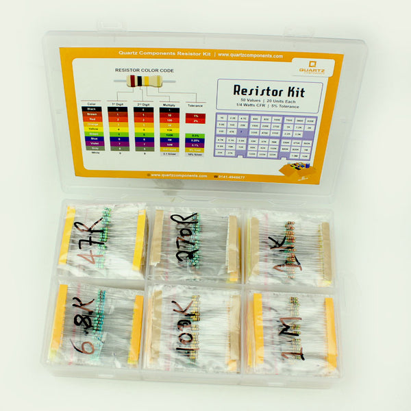 Resistor Mega Combo Kit (50 values, 20 each - 1000 resistors)