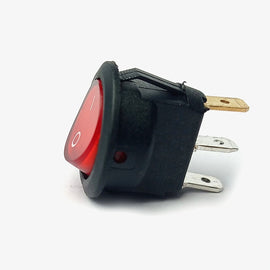 Illuminated On-Off Round Rocker Switch - 6A 250V 