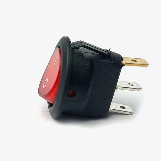 Illuminated On-Off Round Rocker Switch - 6A 250V 