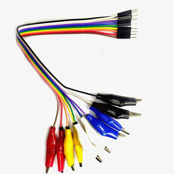 Male Jumper Wires with Alligator Clips (20 cm) - 10pcs Crocodile Dupont Male Connector