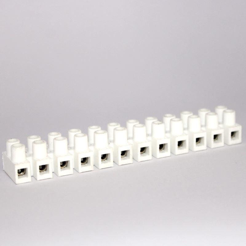 Panel Mount Barrier Terminal Block - 2 Row, 12 Way