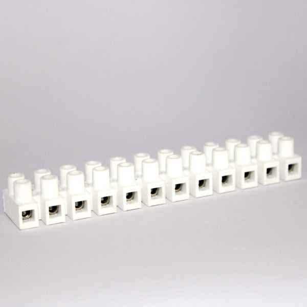 Panel Mount Barrier Terminal Block - 2 Row, 12 Way, 15A