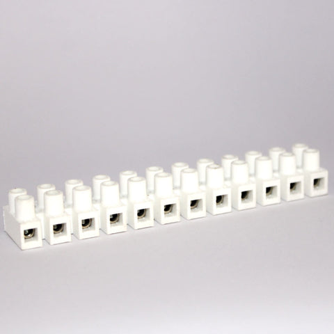 Panel Mount Barrier Terminal Block - 2 Row, 12 Way