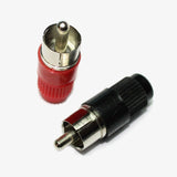 RCA Plug Male Connector Pair (Red & Black)