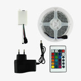 RGB LED Kit (3 Meter Strip - Water-resistant) with Remote Control and Adaptor
