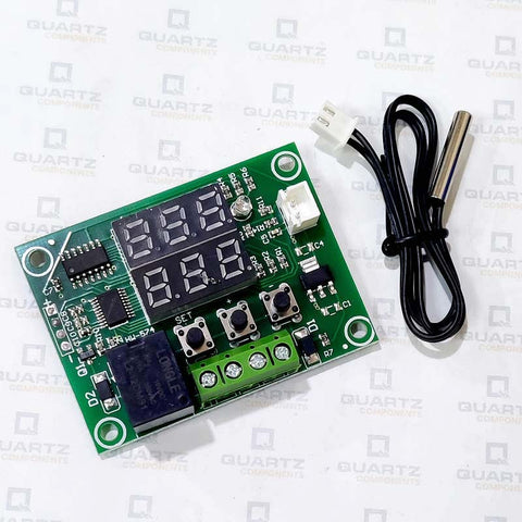 W1219 Temperature Controller Module With Waterproof Temperature Sensor (Red And Green Display))