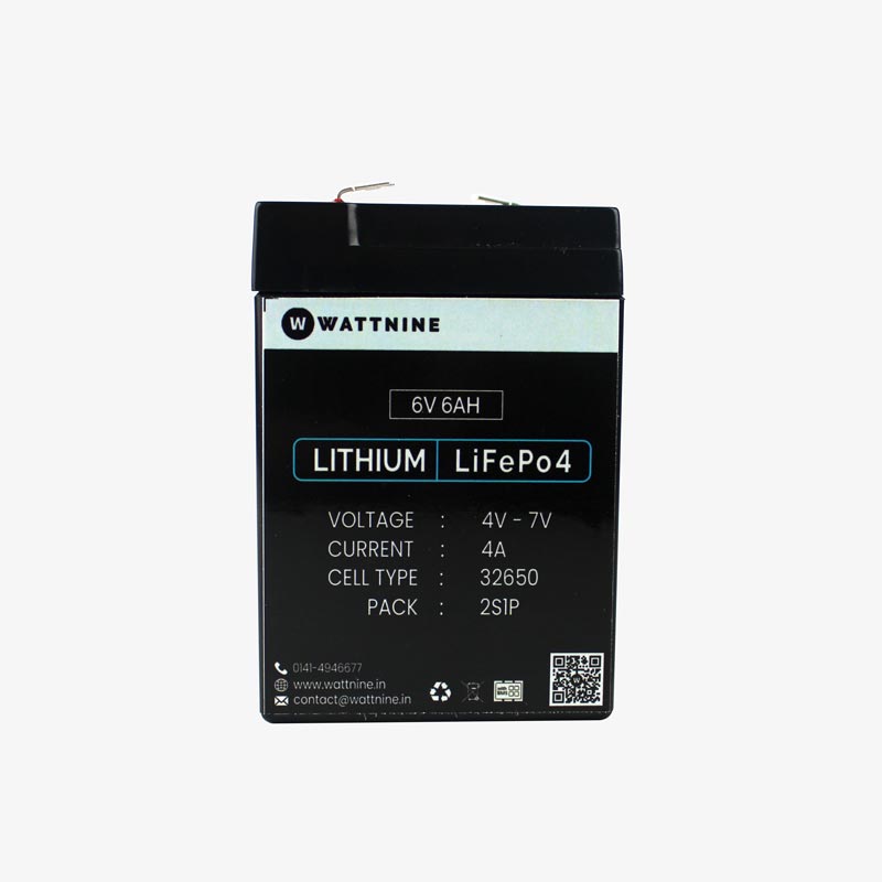 Wattnine 6v 6Ah LFP Battery