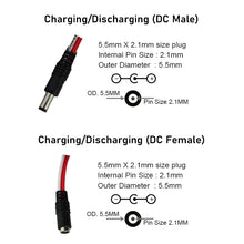 Load image into Gallery viewer, DC Male Female Connectors Dimension of 12v  7200mAh Battery