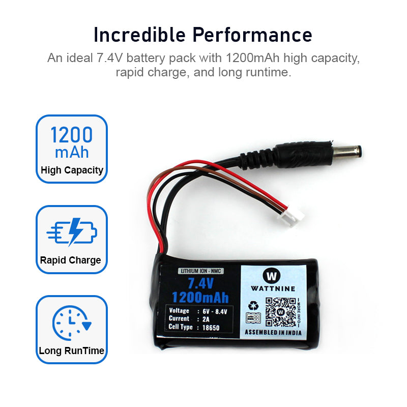 7.4V 1200mah Battery Pack