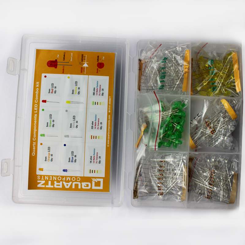 LED Kit - Combo of 6 Colours / 50 pcs Each with Free Resistors and Box ...