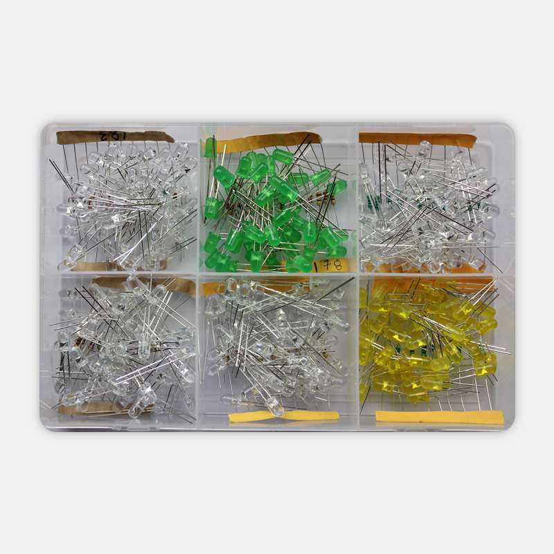 LED Kit - Combo of 6 Colours / 50 pcs Each with Free Resistors and Box ...