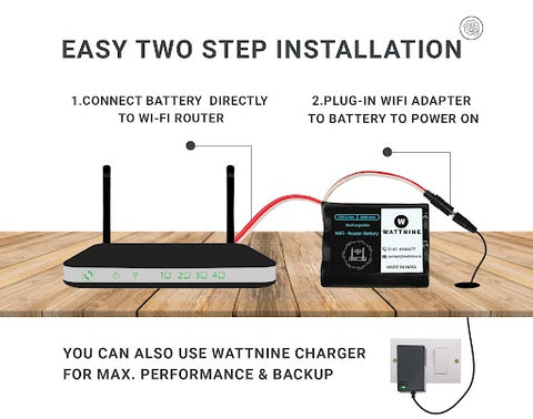 WATTNINE® Mini UPS for Wi-Fi Router - Router UPS Battery for 12v WiFi Router