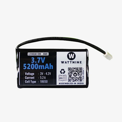 WATTNINE® 3.7V 5200mAh Lithium Battery Pack with 3 Year Warranty